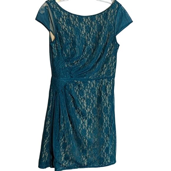 Jessica Simpson Teal Lace Overlay Dress, EUC - Picture 1 of 7